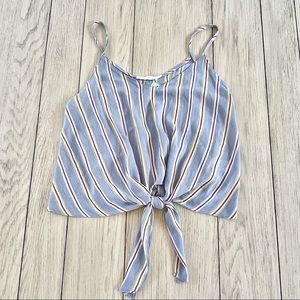 NWT LUSH Parina Tie Front Crop Cami Blouse